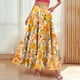 thumbnail image 5 of TaTaai Women's High Waist Boho Pattern Maxi Skirt Elastic A-Line Long Skirt Ruffle Hem with Side Pockets for Daily Casual and Travel Gift, 5 of 9