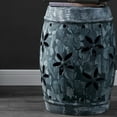 thumbnail image 5 of SAFAVIEH Belna 19" Contemporary Floral Cement Garden Stool, Antiqued Grey, 5 of 6