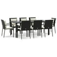 thumbnail image 2 of vidaXL Patio Dining Set Outdoor Rattan Wicker Table and Chair Set for Porch, 2 of 9