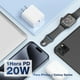 thumbnail image 3 of 1 Hora Cargador USB C, 3-Pack PD 20W Cubo Cargador Tipo C Carga Rápida con Cable USB C a C 1M 3A, Cu, 3 of 8