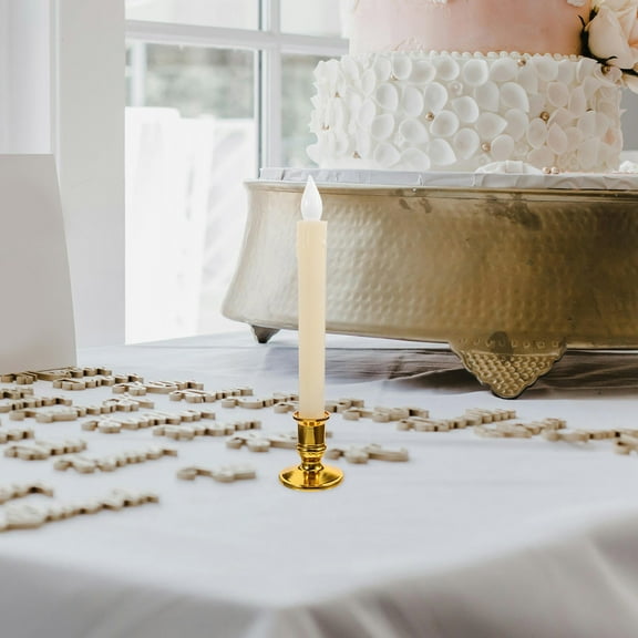 WHAMVOX 4 Pcs Candle Lights for Party Electric Candles Battery Operated Beige