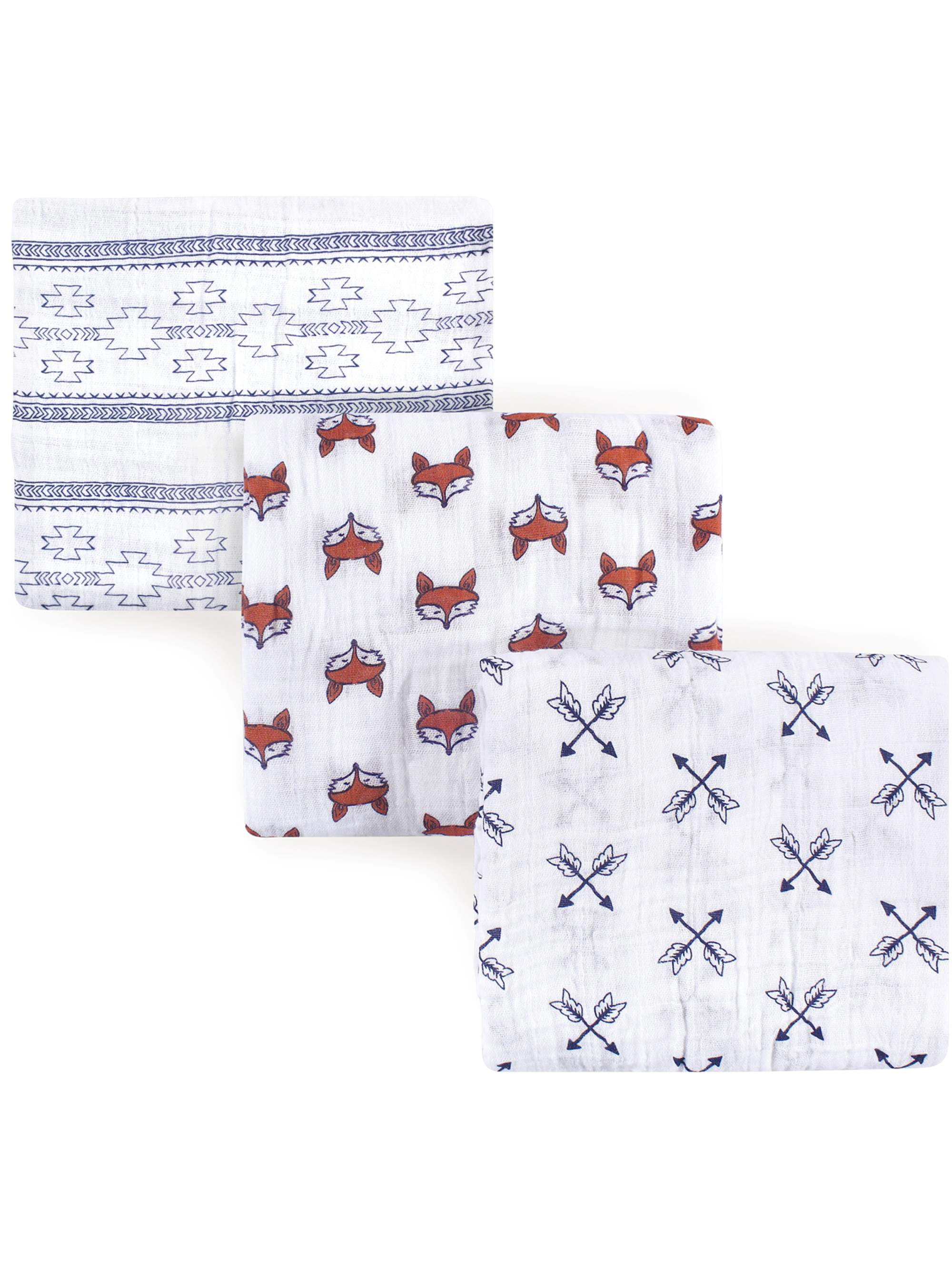 Yoga Sprout Baby Boy and Girl Muslin Swaddle Blanket, 3 ...