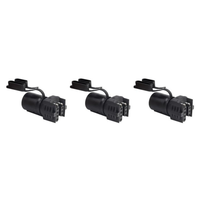 serony Black Convert 7-way Plugs Into 5-way And 4-way Versatile Trailer Plug Adapter Etc Nylon Cars Dust Prevention RVs black 3Set