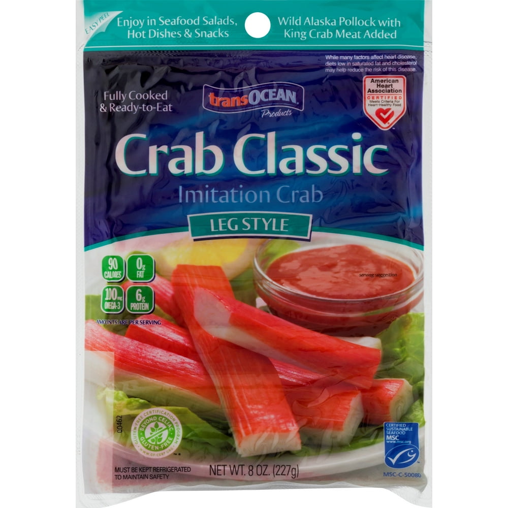 TransOcean Crab Classic Leg Style Imitation Crab, 8 oz