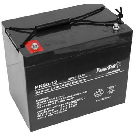 PowerStar PS12-80-62 12V 70Ah AGM SLA Battery for Group 24 Solar Golf Cart (Best Golf Cart Batteries For Rv)