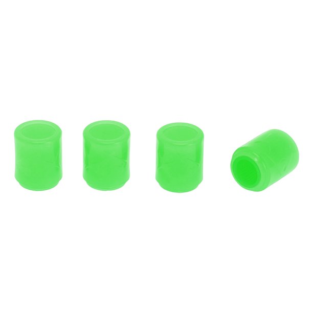 4 Pcs Tapones de Válvula de Neumático Fluorescentes con Patrón de Pescado para Coche, Camión, Motocicleta, Bicicleta, Cubiertas Decorativas de Poliestireno Verde 8x17mm