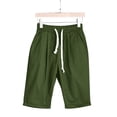 thumbnail image 4 of Jxximdong Shorts for Women Ladies Casual Pocket Thin Outer Wear Elastic Belt In Trousers Large Size Loose Pants Green XXL Pants, 4 of 5
