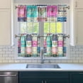thumbnail image 3 of Kitchen Curtains and Valance Set 24 Inch Tier Pioneer Colorful Floral Curtains Small Drapes for Cafe Living Room Bathroom Farmhouse 3 Pieces Set Rod Pocket, 3 of 6