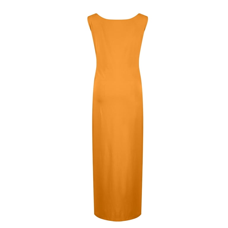 Tianiyouqing Women's Full Slips Cami Long Spaghetti Strap Under Dress Yellow S, Size: Small