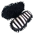 thumbnail image 2 of Pantuflas de microfibra de chenilla, cómodas y portátiles para limpieza. Blanco negro, 2 of 6