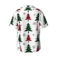 thumbnail image 2 of Disketp Men's Hawaiian Buffalo Plaid Christmas Trees Print Shirts Button Down Holiday Beach Shirts-Medium, 2 of 7