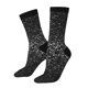 thumbnail image 1 of Balery Black And White Dotted Calcetas Largas con Estampado para Hombre y Mujer – Suaves y Transpirables, Talla Única (US 5-11), 1 of 6