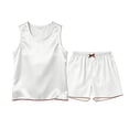 thumbnail image 4 of Tranfacy Vêtements d'Été pour Filles Couleur Unie Col Rond Sans Manches Haut Mode avec Short Tenue d'Intérieur Décontractée Ensemble 2 Pcs, 4 of 7
