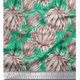 thumbnail image 1 of Soimoi Japan Crepe Satin Fabric Clover Flower Print Sewing Fabric Yard 42 Inch Wide, 1 of 1