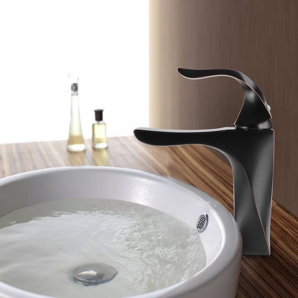 Lyumo Copper Household Bathroom Single Hole Basin Water Faucet Cold And Hot Mixing Water Tap Black Lyumo Copper Household Bathroom Single Hole Basin Water Faucet Cold And Hot Mixing Water Tap Black