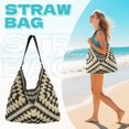 thumbnail image 6 of Straw Hobo Beach Bag for Women, Woven Tote Bag Summer Crochet Shoulder Bag,Vintage Foldable Handbag for Travel, 6 of 7