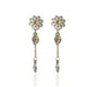 thumbnail image 1 of Arete largo moda mujer CYRA con flor margarita y mariposa, 1 of 3