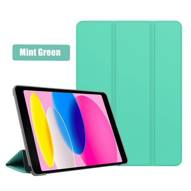 For New iPad 10 2022 10th Generation A2696 PU Leather Tablet Folding Smart Cover Funda for Apple iPad 10 9 Inch Protective Case Mint Green iPad 10th 10.9 2022