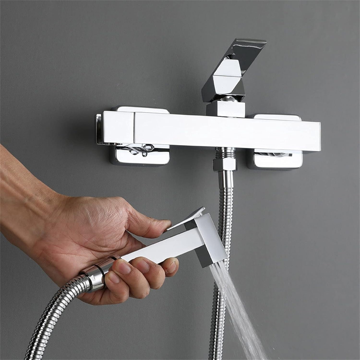 Chrome Bidet Sprayer Kit for Toilet, Hand Held Sprayer Shattaf Toilet Attachment for Pet Bath/Personal Hygiene/Bathroom/Closestool, Easy to Install