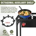 thumbnail image 4 of 3 Burners Camping Stove for Cooking Outdoor, 225,000 BTU Propane Burners with Auto Ignition Button&Removable Legs, Temperature Control Knobs and 20 PSIG High Pressure Regulator for BBQ, 4 of 7