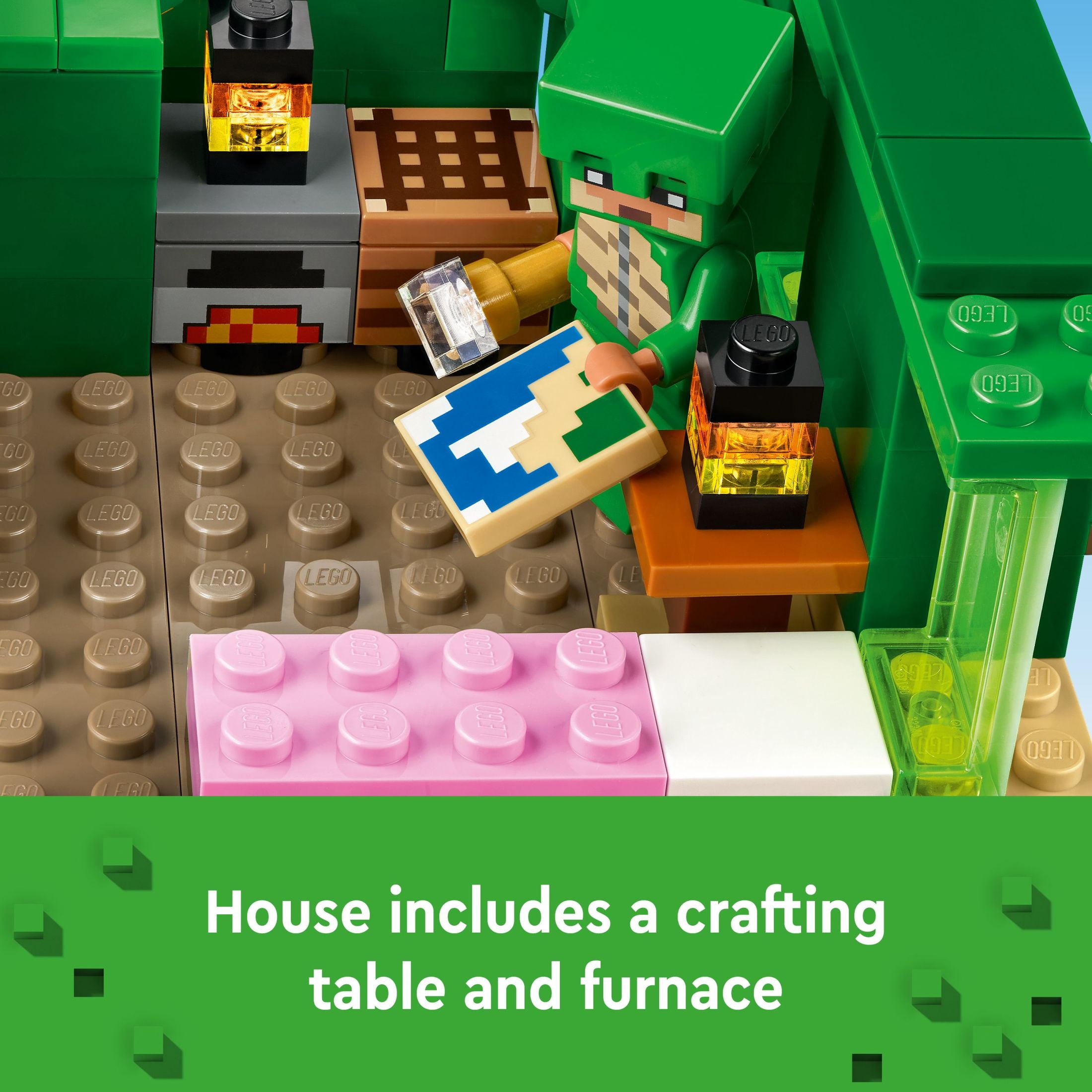 LEGO Minecraft The Turtle Beach House Construction Toy, Minecraft House Building Set with Turtle Figures, Accessories, and Characters from the Game, Gift for 8 Year Old Gamers, Boys and Girls, 21254
