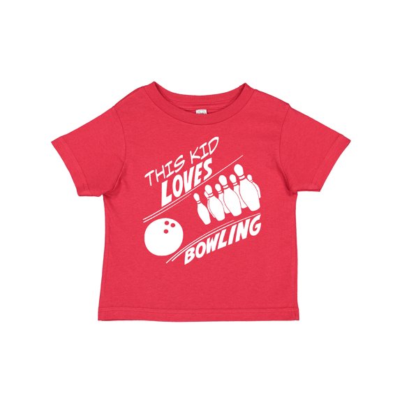 Inktastic This Kid Loves Bowling Boys or Girls Toddler T-Shirt