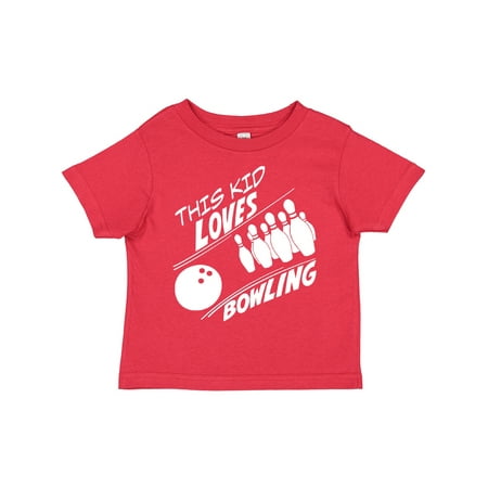 

Inktastic This Kid Loves Bowling Gift Toddler Boy or Toddler Girl T-Shirt