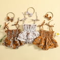 thumbnail image 2 of Gupgi Floral Rompers for Baby Girl Adjustable Straps Tie Up Ruffles Jumpsuits, 2 of 8