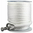thumbnail image 2 of Anchor Rope Braided Anchor Line(White, 3/8" x 100') Premium Solid Braid MFP Boat Rope with Stainless Steel Thimble & Shackle, Quality Marine Line, Boat Accessories, 2 of 6