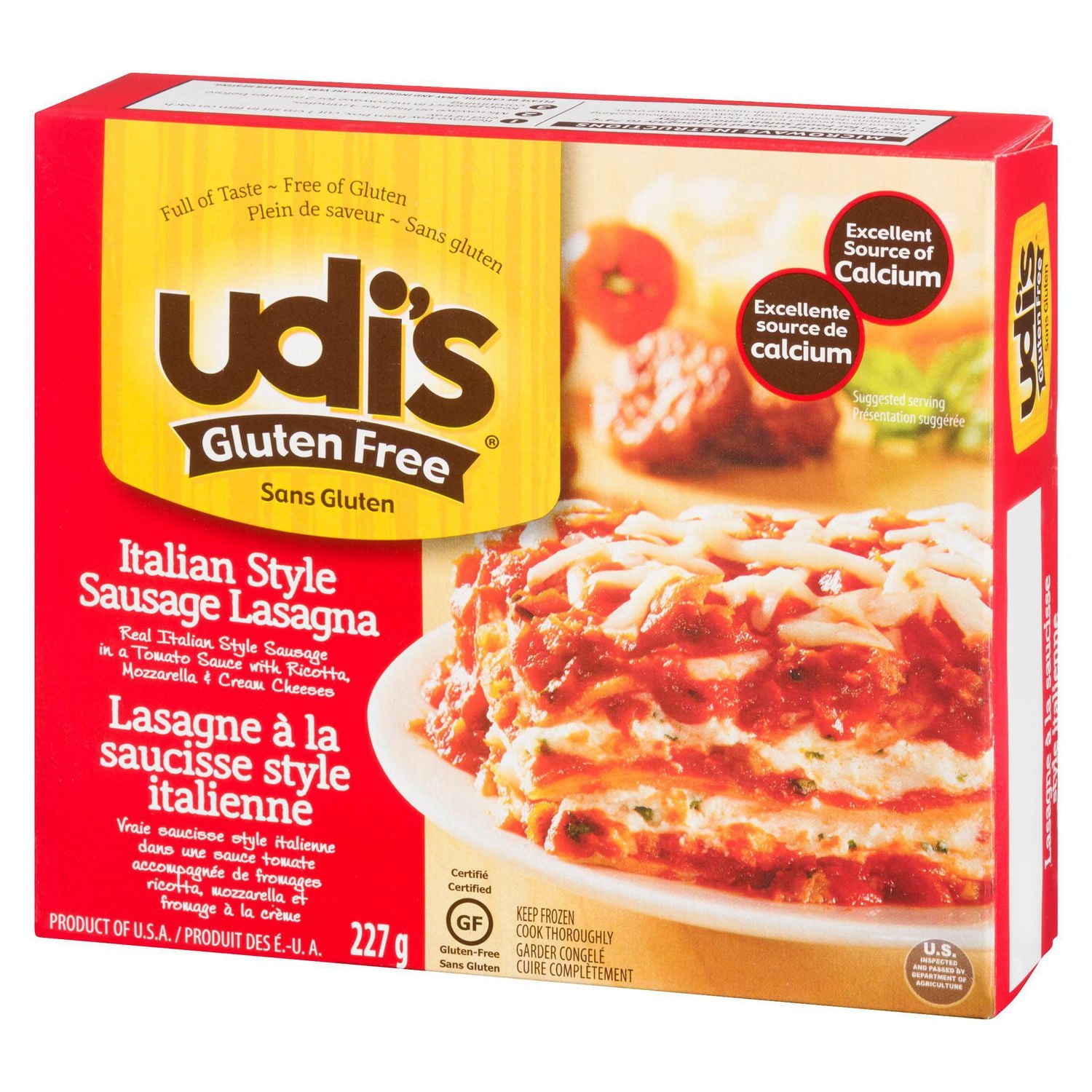 Lasagne à la saucisse Udi's de style italienne
