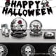thumbnail image 3 of Vajilla desechable de terror para 10 invitados, servilletas de calavera y esqueleto de rosa, platos, Festival de fantasmas, decoración de Feliz Día de Halloween, 2023, 3 of 4
