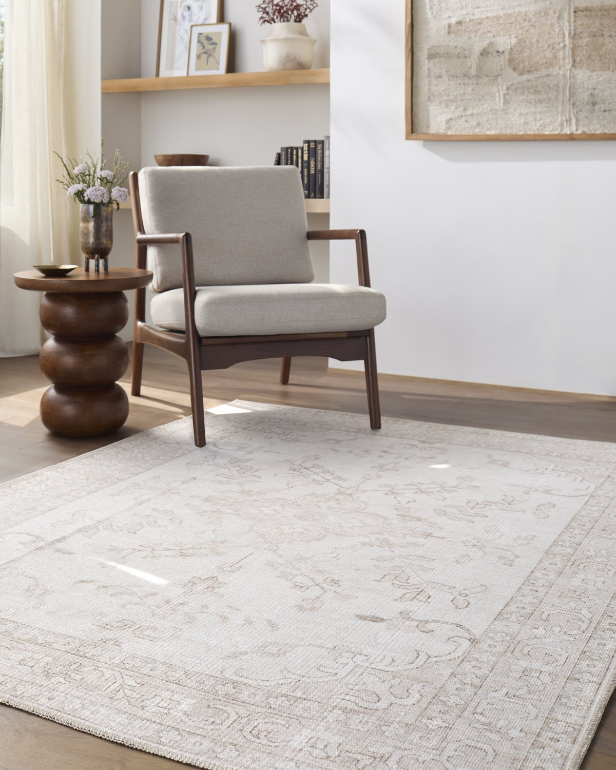 My Texas House Pearl 5'3" x 7' Washable Area Rug