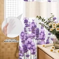 thumbnail image 2 of No Hook Shower Curtain with Built-in Rings - Purple Lavender Floral Washable Waterproof Fabric Bathroom Curtains for Hotel,Rentals, 66 X 72 Inch Long , Rustic Plants, 2 of 9