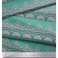 thumbnail image 3 of Soimoi Poly Georgette Fabric Leaves & Floral Block Print Fabric by The Yard 42 Inch Wide, 3 of 3