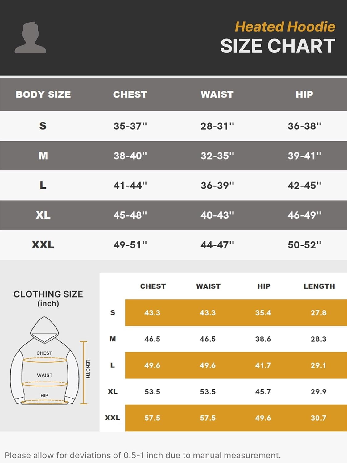 SAILWIND Men's Lightweight Heated Jacket Water Packable Heated Hooded Hoodie