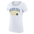 thumbnail image 2 of Women's G-III 4Her by Carl Banks White Golden State Warriors Super-Slim Fit Lightweight Filigree Logo T-Shirt, 2 of 3
