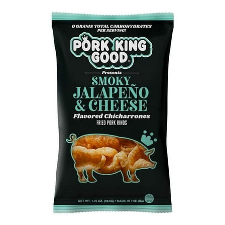 Pork King Good Flavored Chicharrones, Smoky Jalapeno & Cheese, 1.75 oz (49.5 g)