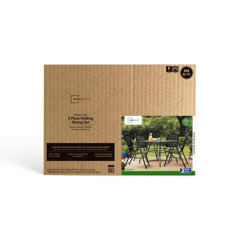 Mainstays albany lane 5 piece folding dining sale set