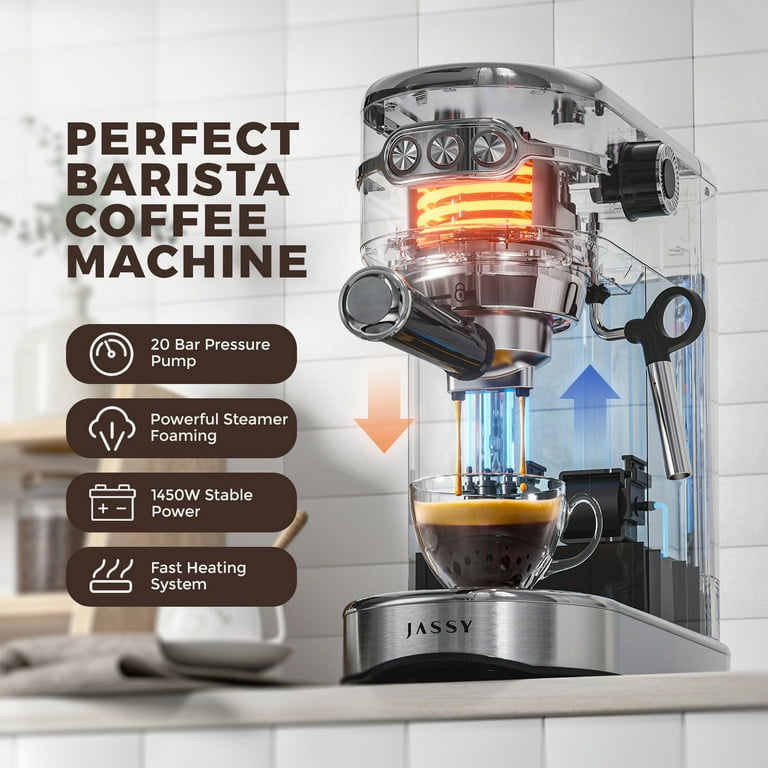 Commercial 15 Bar Grind And Brew 2in1 Coffee Machine Electric Espresso  Coffee Maker Automatic Milk Frother Coffee Grinder
