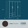 thumbnail image 4 of MOBI Ropero de Madera modelo Gardenia color Chocolate largo 152 cm Armario Closet Organizador, 4 of 5