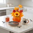 thumbnail image 4 of Fall Artificial Pumpkin Floral Centerpiece with Sunflowers and Skull for Mantel, Table and Halloween Thanksgiving Decor, Harvest Celebration, Table Accent, 4 of 6