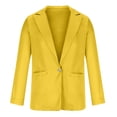 thumbnail image 3 of Ladies Workoffice Blazer Button Down Fashion Jacket Mid Length Leisure Outwear Single Breasted Blouse Lapel Notched Elegant Cardigan Solid Color Fitted Suit, 3 of 6