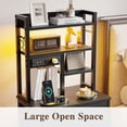 thumbnail image 7 of Satifur Tall Nightstand with Charging Station and LED Lights, Bedside Table with 4 Drawers and Bookshelf, Black, 7 of 7