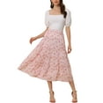 thumbnail image 2 of DARING DIVA Women's Chiffon Tiered A-Line Maxi Skirt XL Pink, 2 of 7