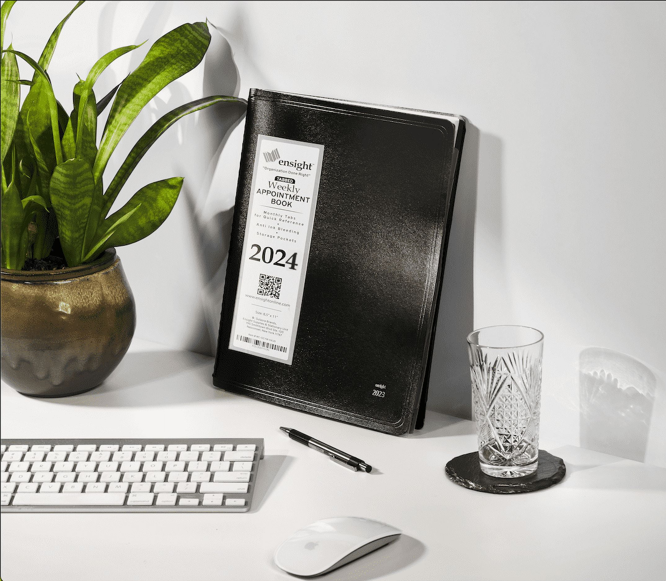 Ensight Appointment Books & Planner-Jan 2024 to Jan 2025 Monthly-Tabs, Daily, Weekly & Monthly-Business & Personal-Black