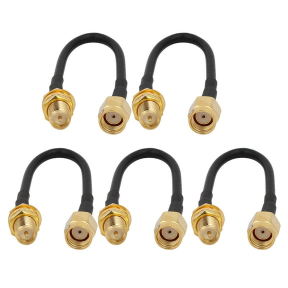 Unique Bargains 5pcs RG174 Antenna Extension Cable SMA Male to Female Connector 10cm Long