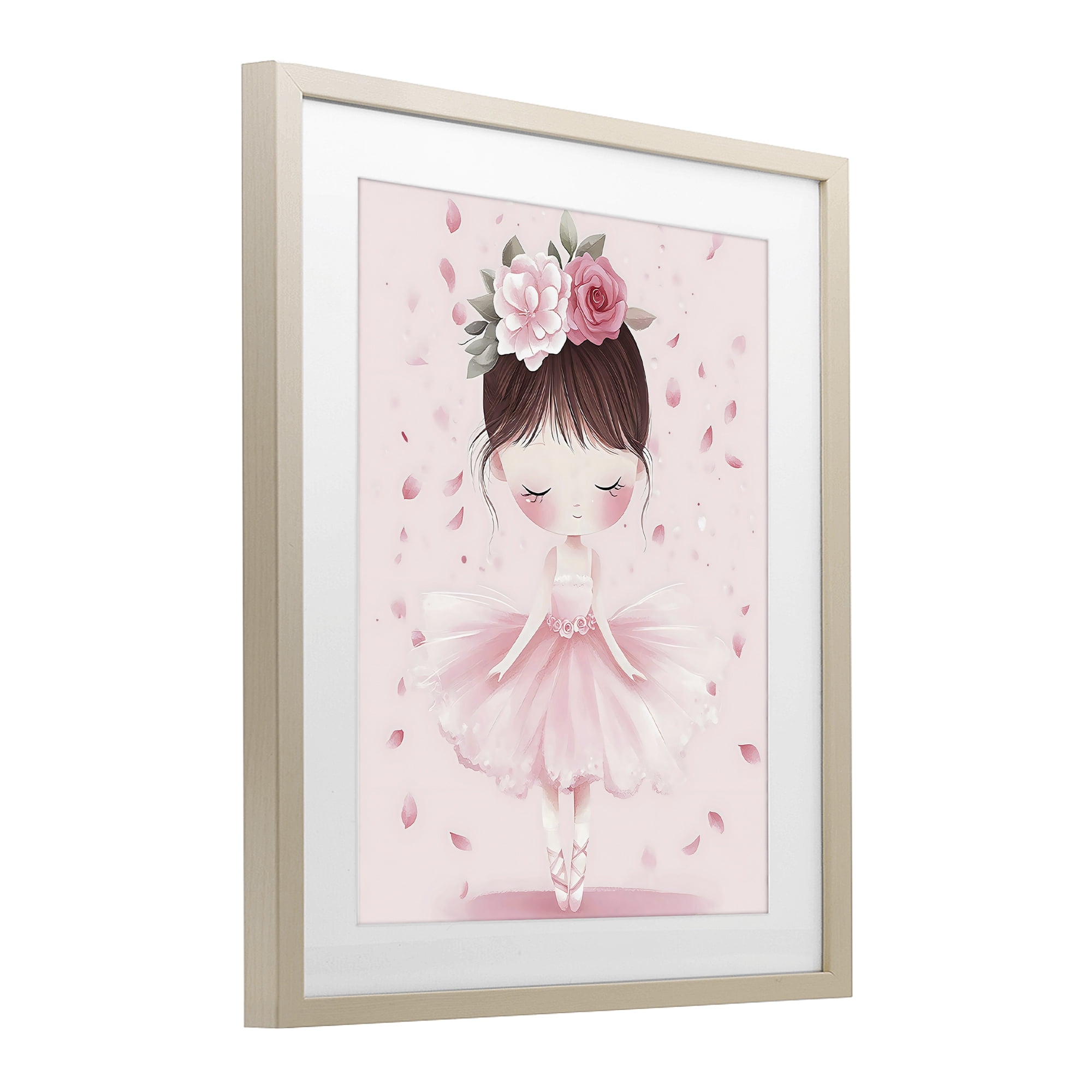 Stupell Industries Ballerina With Floral Headdress Birch Framed Print Under Glass, design by Creative Studio