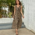 thumbnail image 3 of Leopard Print Dress Fashion Boho Beach Long Dresses Female Party Printed Maxi Dress, 3 of 9