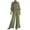 Army Green-sweatpants for women, variant on 2 Piece Cotton Linen Sets for Women 3/4 Sleeve Button Down Shirts with Wide Leg Pants Casual Set Outfits