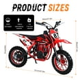 thumbnail image 2 of Fompes 49cc Mini Kids Dirt Bike, Gas Power 4 Stroke Pit Bike with Off-Road Tires, Shock Absorption Springs, Soft Seat Cushion, Pull Start, Max Load 220lbs,Up to 22mph, Red, 2 of 16